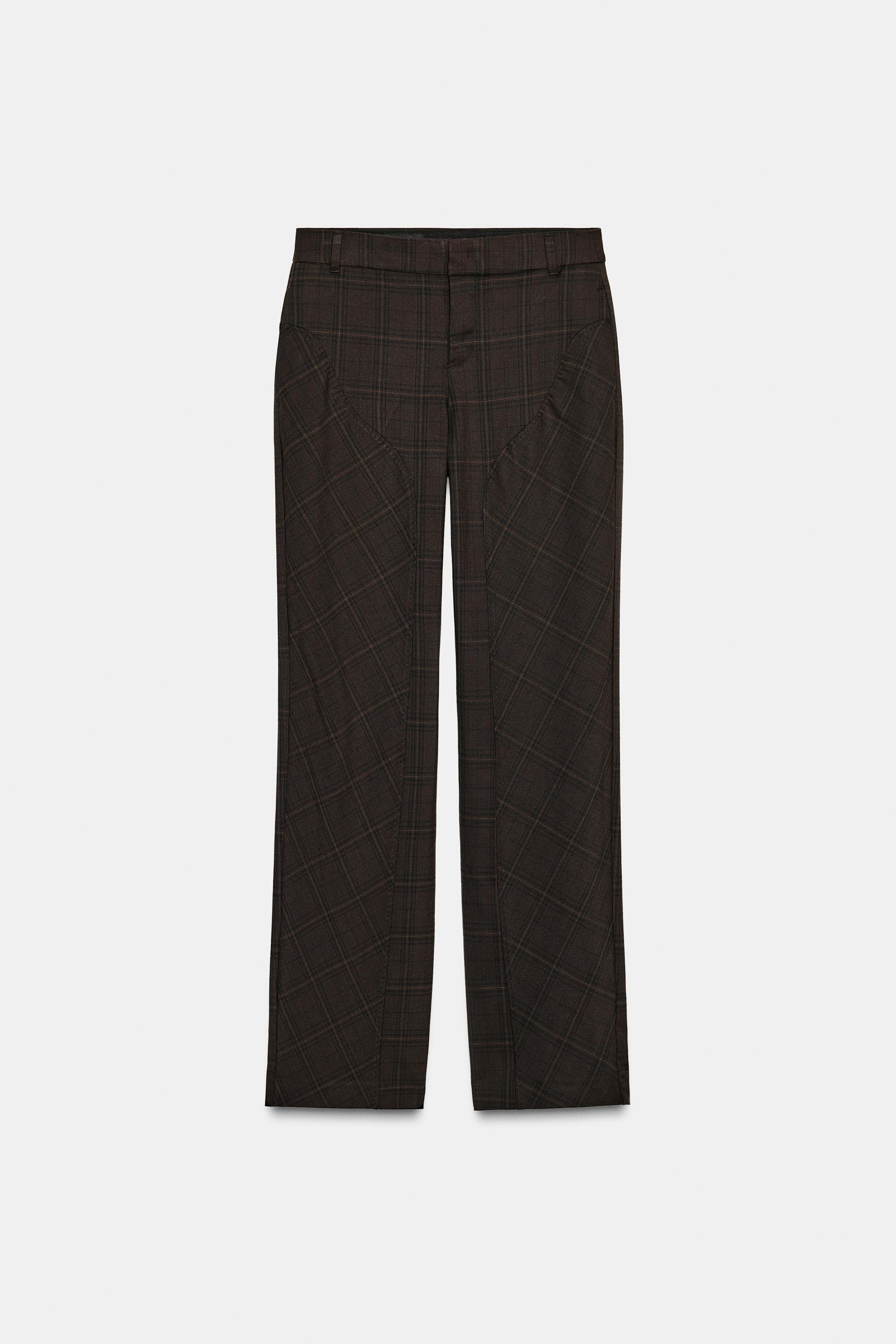 PANTALON À CARREAUX AVEC COUTURES